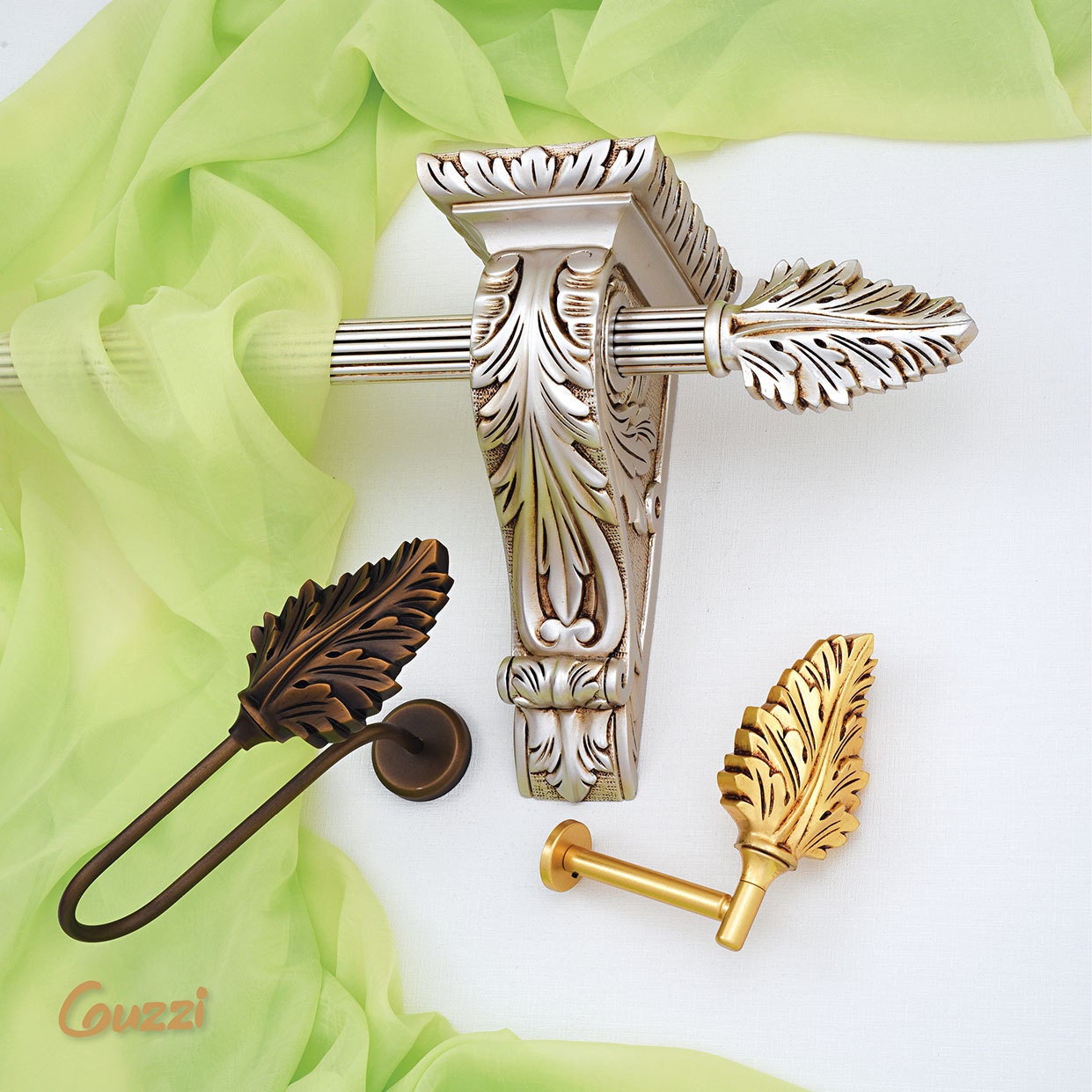 Antique bronze large curtain rod bracket