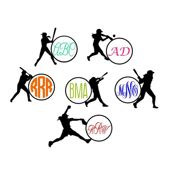 Download softball monogram frame svg softball baseball by ...
