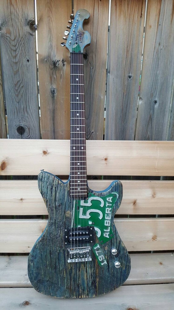 Barnwood Electric Guitar with custom barnwood by TheNewVintageca