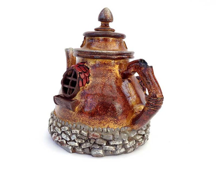 Fairy house fairy garden fairy teapot by FairyDustedMiniature
