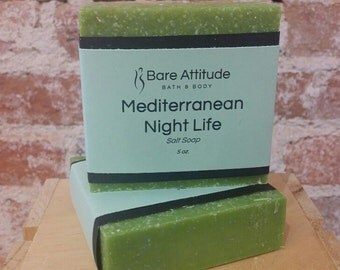 Mediterranean Night Life, Sea Salt Soap Bar (Vegan, Palm Free)