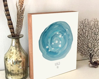 Virgo Constellation - Virgo Art - Horoscope Art - Constellation Print - Wood Art Print