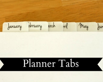 Self Adhesive Plastic Planner Tabs for Calendar (Months)