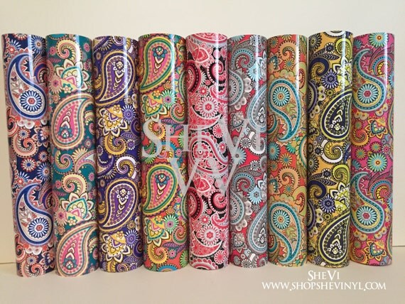 Pattern Heat Press Vinyl | 12x12 or 12x24 htv paisley pattern heat transfer vinyl by Pattern Heat Press Vinyl | 12x12 or 12x24 htv paisley pattern heat transfer vinyl by