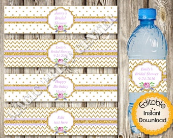 80th Birthday Water Bottle Labels Celebration by MagicPrintCenter