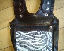 Handmade Leather Holster Bag - Zebra snakeskin Print design