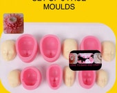 Silicone face mould baby doll face mould head Set of 6 3D  free shipping sculpey polymer clay silicone  fimo modelling work