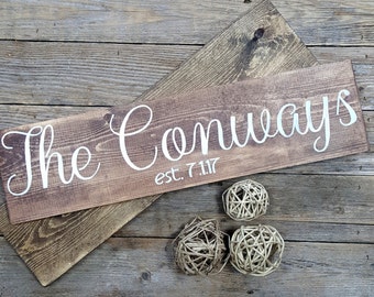 family name sign last name sign established sign wooden sign wedding gift - Custom Signs For Home Decor family name sign last name sign established sign wooden sign wedding gift - Custom Signs For Home Decor