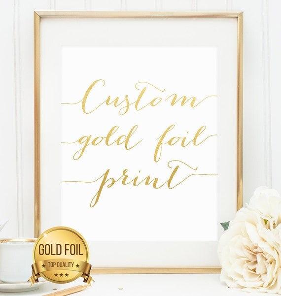 Gold Foil Print Custom Gold Foil 8 x 10 11x14 by TheGoldenBike