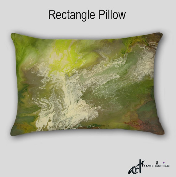 Olive green Throw Pillow Lime brown Yellow Modern Home