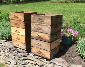 Wooden Fruit Crate Blueberry Crate Wood Box Wood Crate Orchard Vintage Crate Wooden Crate