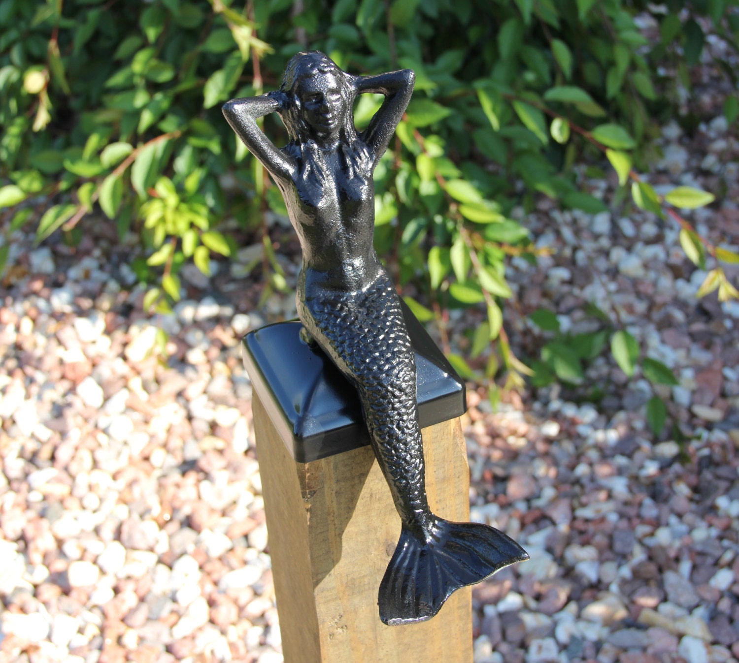 Wrought Iron Decorative  Mermaid post  Cap for 4x4  Wood