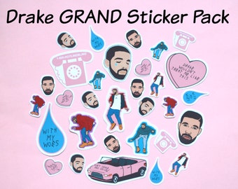 Drake Sticker Pack | 1 800 Hotline Bling | Drake Stickers | Celebrity Stickers | Sad Drake | Dancing Drake | Tumblr Stickers | Cute Stickers