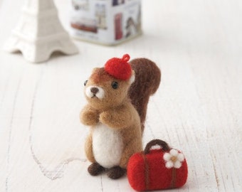 Needle Felting Kit Squirrel DIY Handcraft Wool Felt Kit
