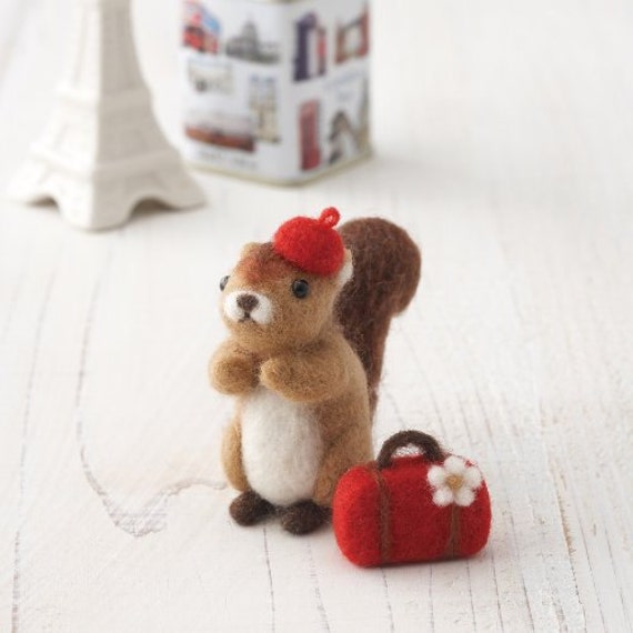 Needle Felting Kit Squirrel DIY Handcraft Wool Felt Kit