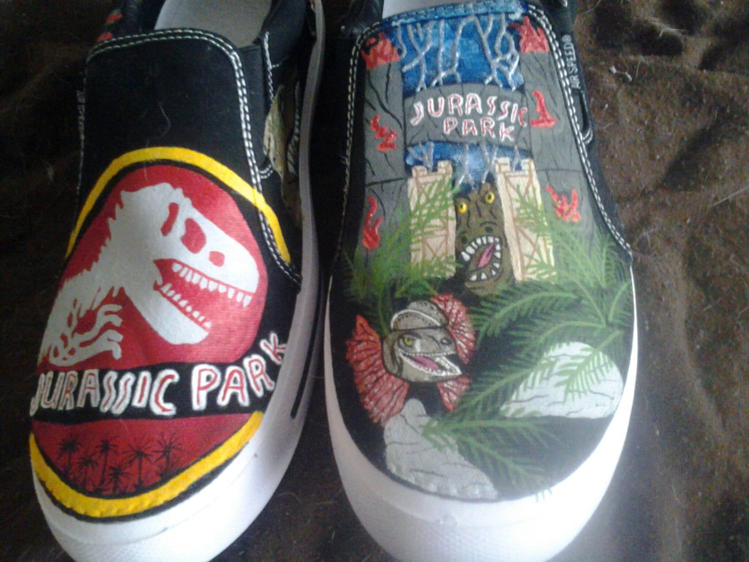 Hand Painted Jurassic Park Shoes
