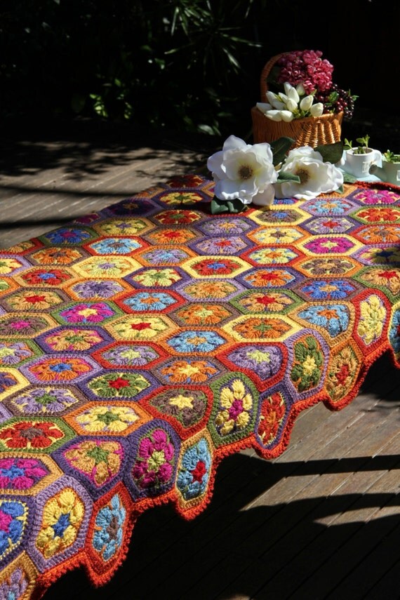 Crochet afghan crochet blanket crochet african by JilaCrochet