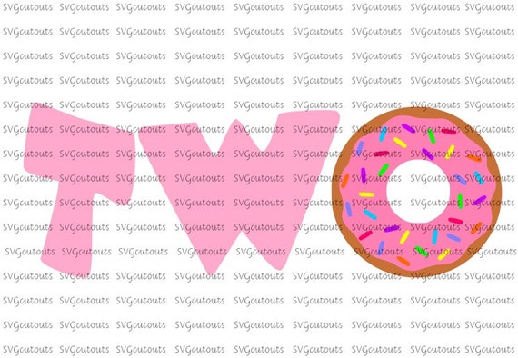 Download Two Donut Word Design 2, SVG, Eps, Dxf Formats, Silhouette ...