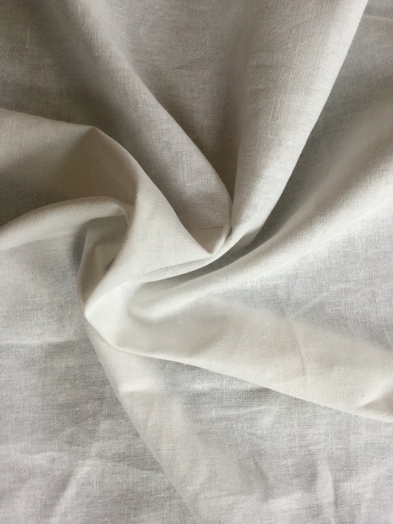 White Linen / Rayon Blended Fabric by the Yard