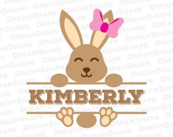 Download Easter Cute Bunny With Bow Tie Frames SVG DXF PNG eps ...