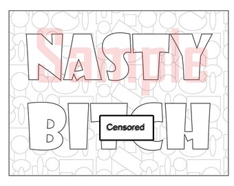 Sweary Coloring Page Kinky Bich Swearing Coloring Pages