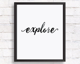 inspirational quote wall art kitchen print eat well travel