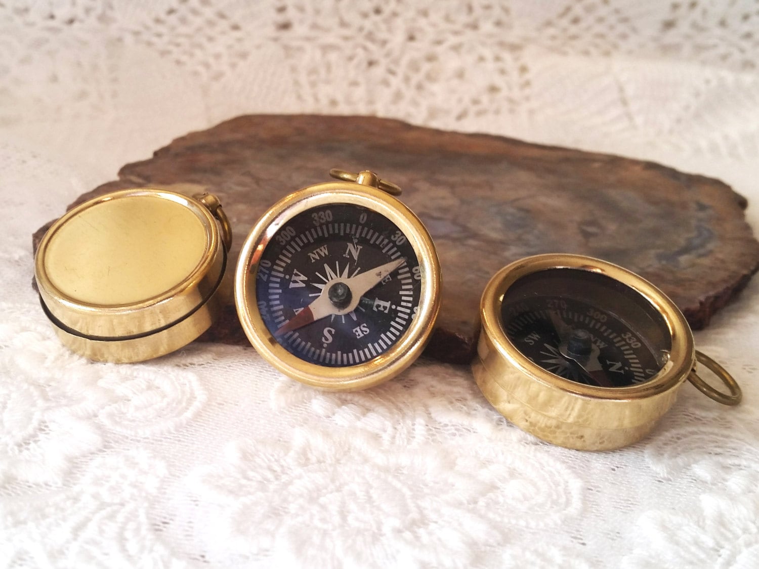 Miniature Brass Compass 30mm 1 Inch Tiny by ICanMakeThatNow