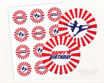 AMERICAN NINJA WARRIOR Birthday Party Stickers / Labels
