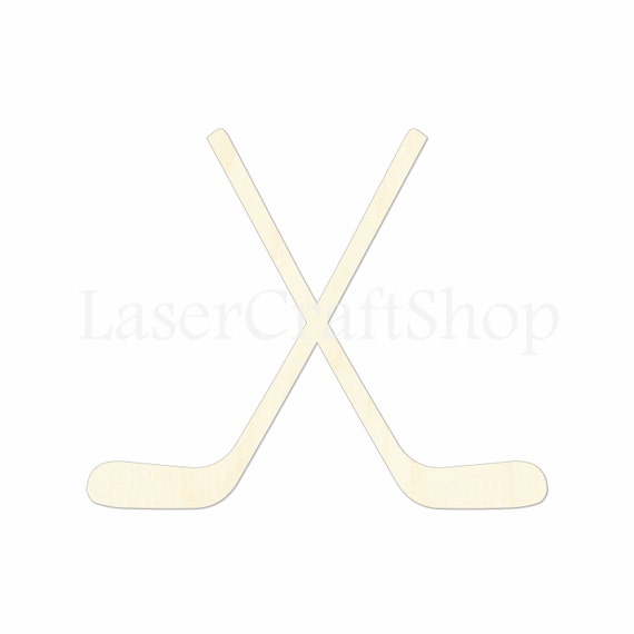 2 34 Hockey Sticks Wooden Cutout Shape