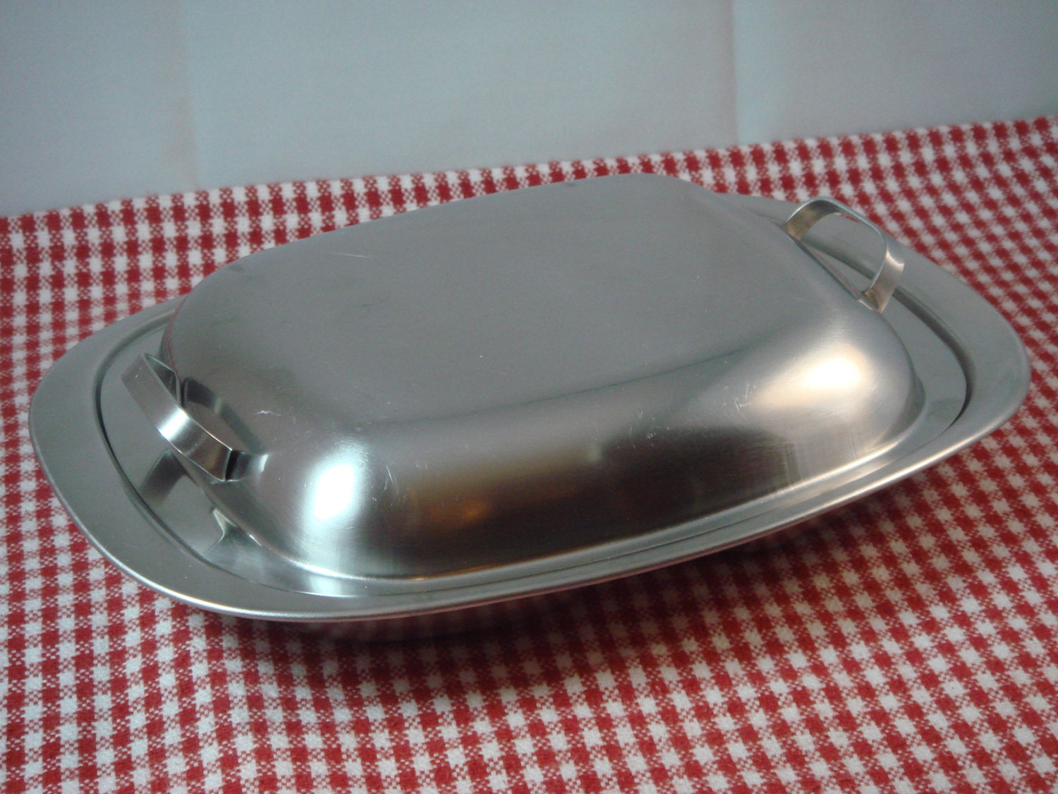 Stainless Steel Serving Dish with Lid Cavalier by RetroBitsNBobs