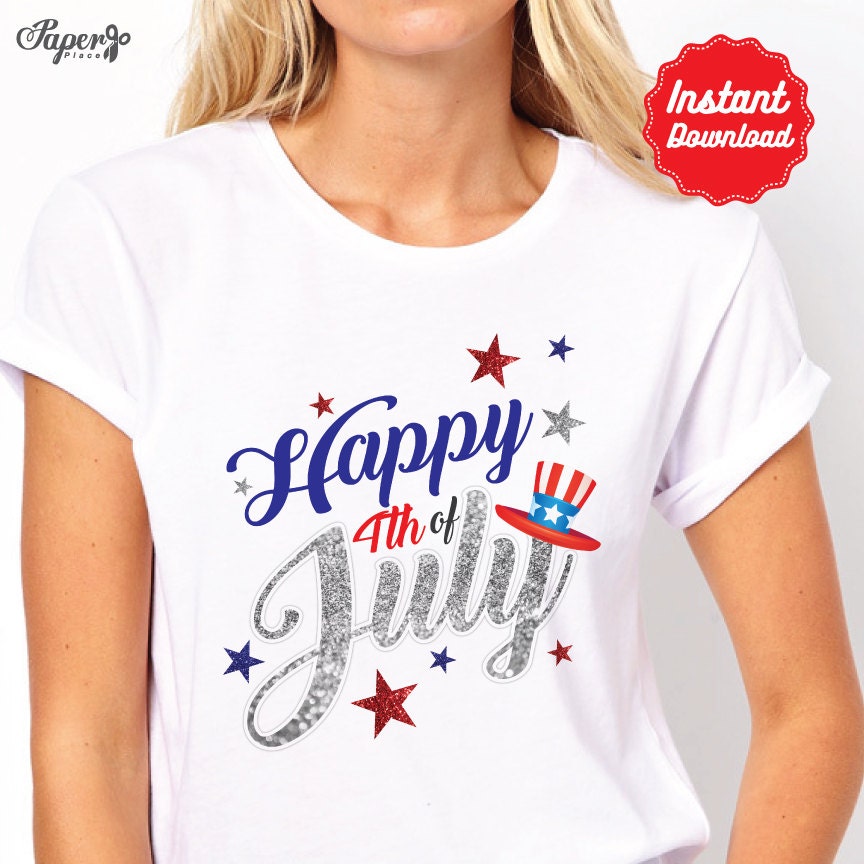 DIY Printable 4th of July Iron On Transfer 4th of July shirt
