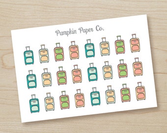 P188-Suitcase planner stickers, travel stickers, stickers, reminder stickers, roadtrip stickers, flight, 24 stickers, PPC141