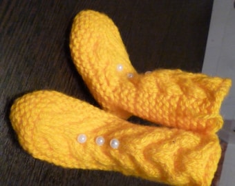 Baby knitted socks-boots.