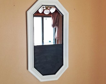 Dorm Mirror, Dorm Chalkboard, Mirror Chalkboard, Mirror Organizer, Dorm Decoration, Dorm Supplies, Hanging Mirror, Ivory Mirror, Dorm Accent