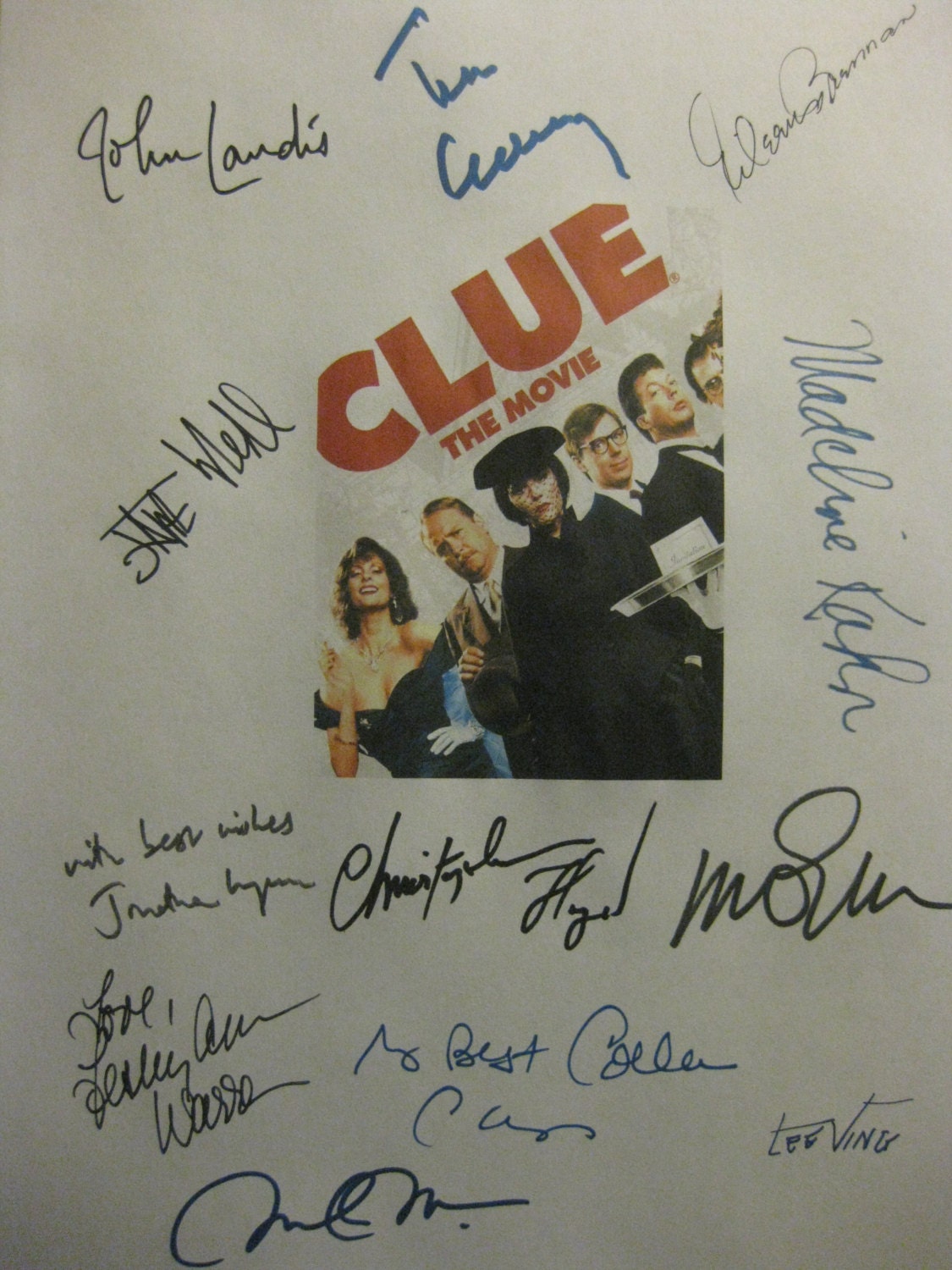 Clue Signed Movie Film Script Screenplay Autographs X12