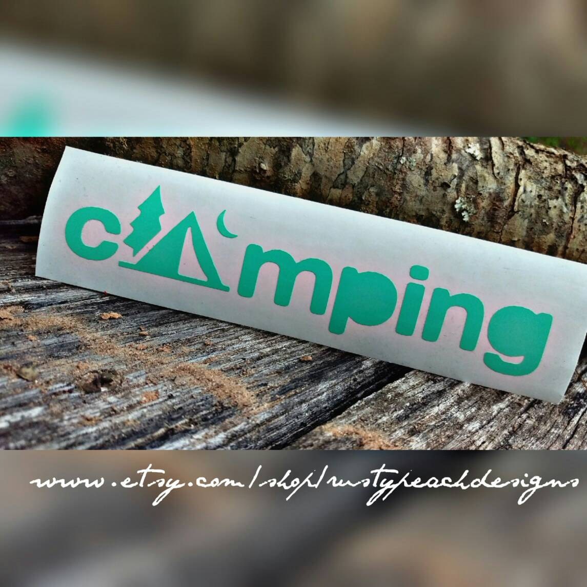 Camping Vinyl Decal Tent Your Choice of Color Wanderlust