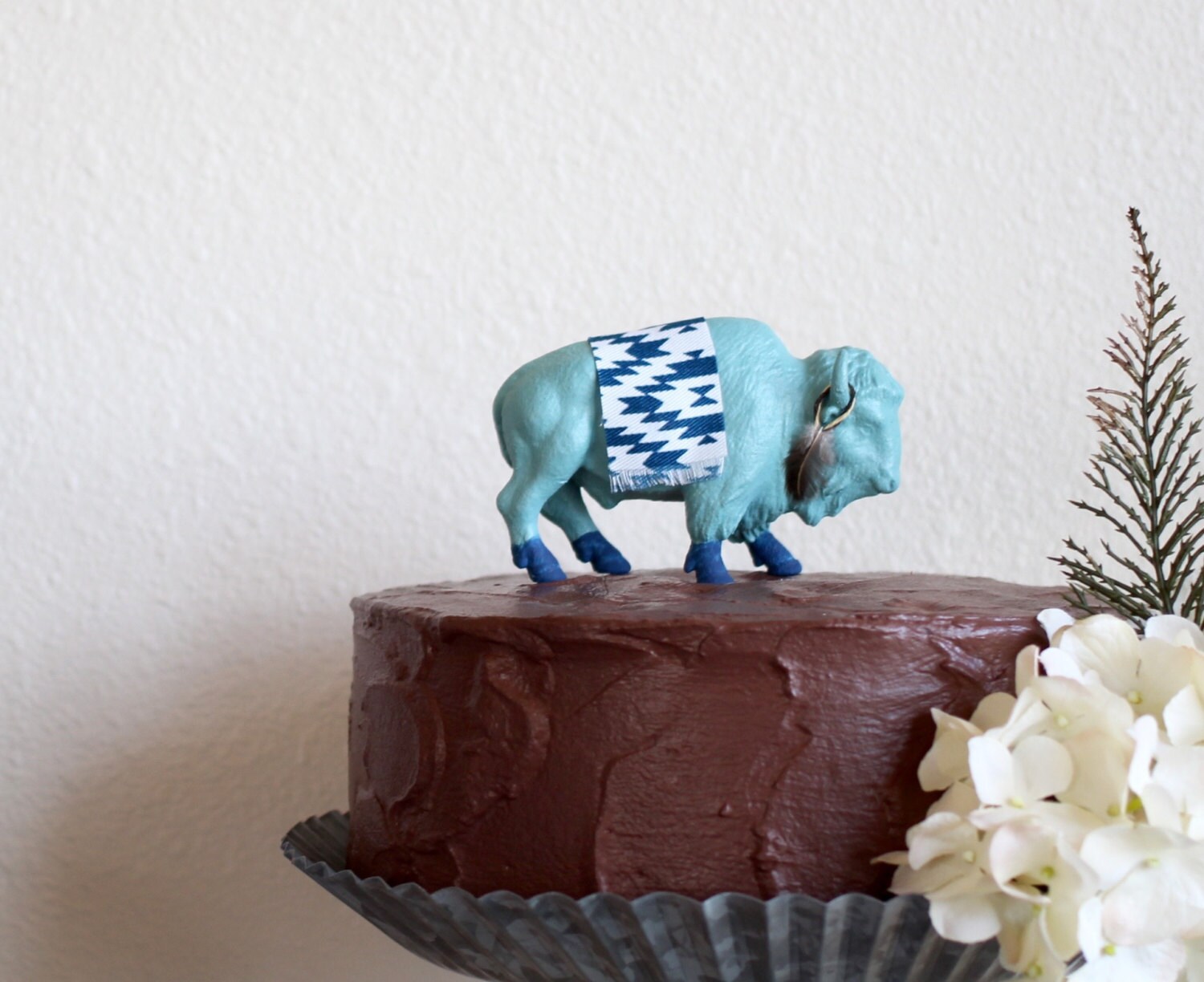 Tribal Baby Shower Buffalo Cake Topper Boho Baby by HalfPintFauna