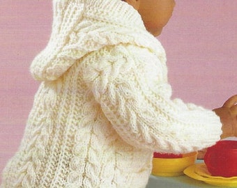 Knitting pattern baby aran cardigan Childrens jacket cable 0-8 years PDF Instant Download Nr.187
