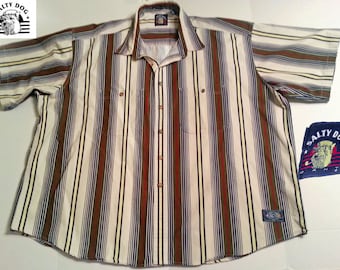 Vintage GANT Salty Dog Short Sleeve Button Shirt Multicolor Stripe 100% Cotton Sz 3XL