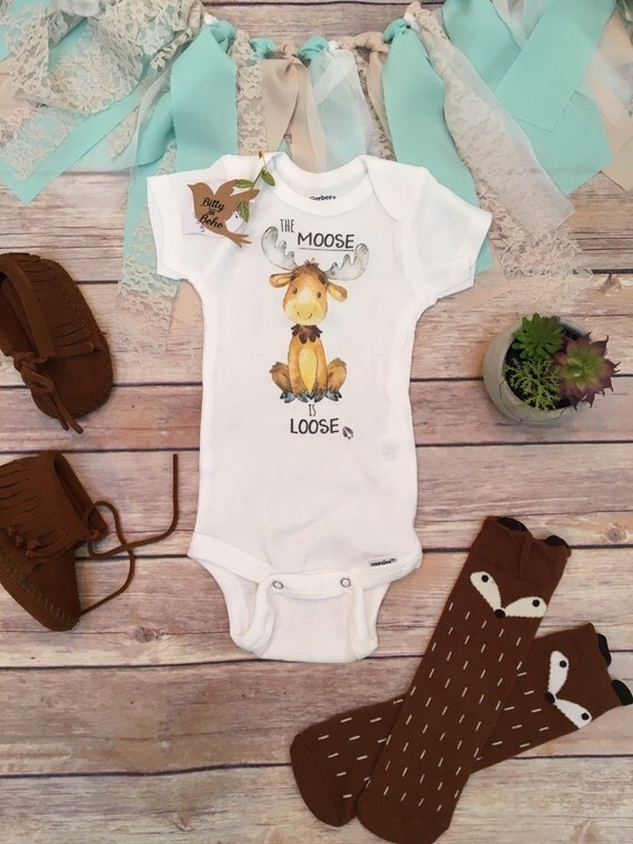 Moose Onesie® Baby Boy Clothes Hipster Baby by BittyandBoho