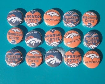 Denver Broncos Buttons Set of 15