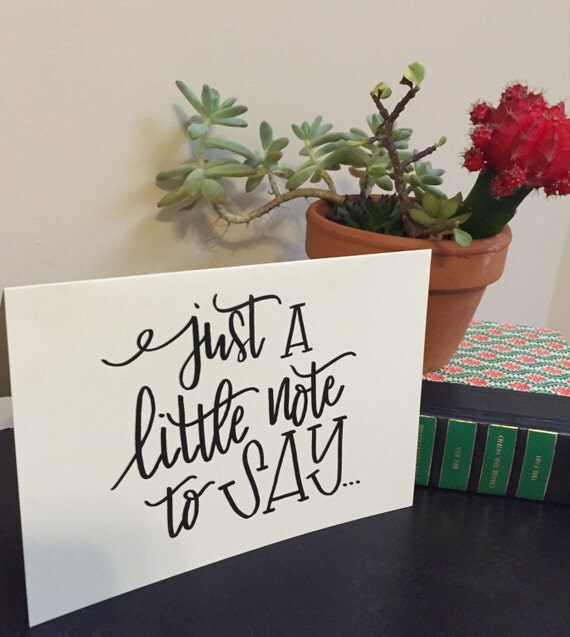 Just a little Note Printable 5x7 or 4x6 Note Card with by Elenotes