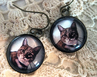 Orange Striped Tabby Earrings