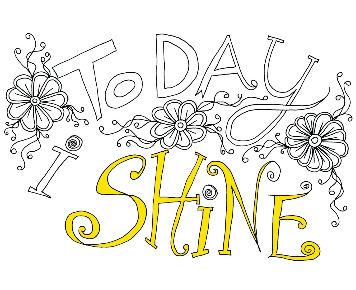 Today I Shine Printable Affirmation Coloring Page