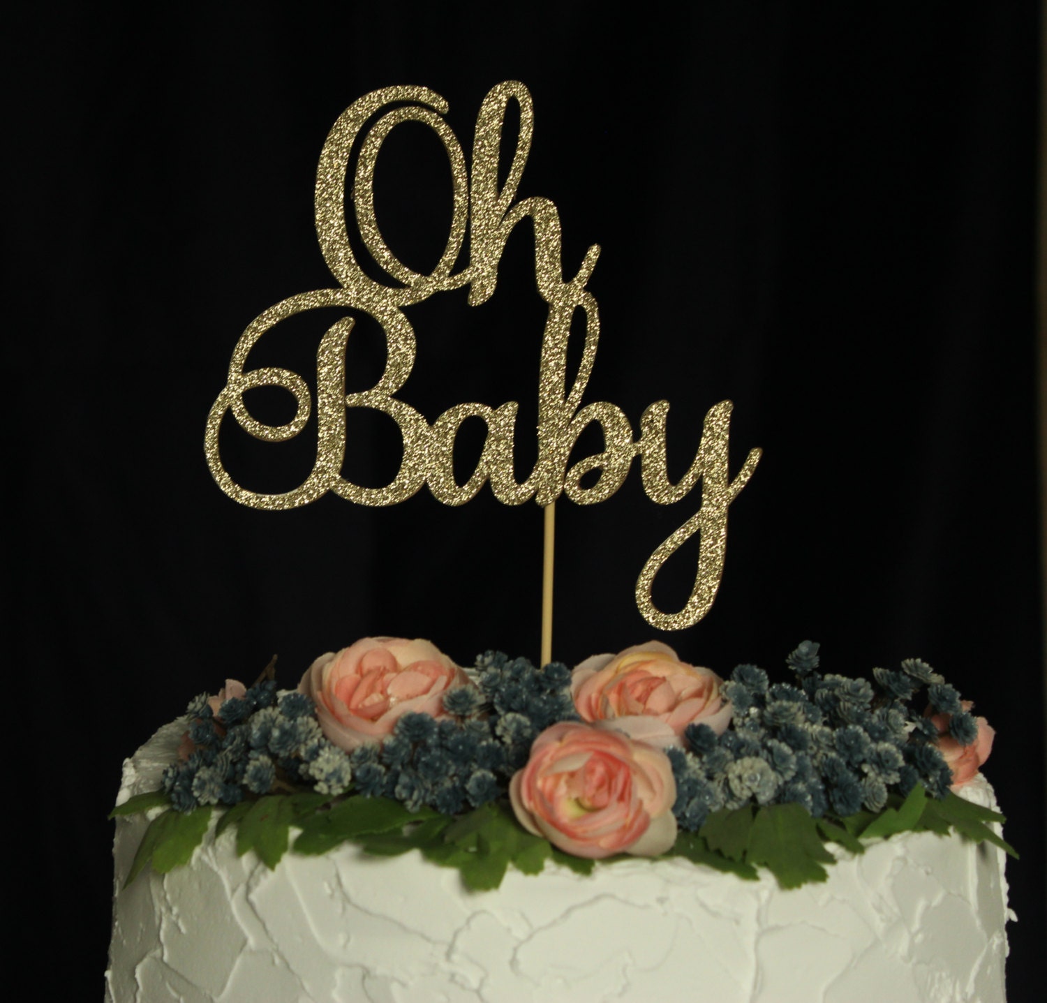Oh Baby cake topper Cake topper Baby shower by AriellaRoseDesign