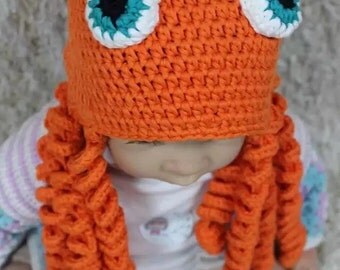 Hank the octopus crochet hat, finding dory