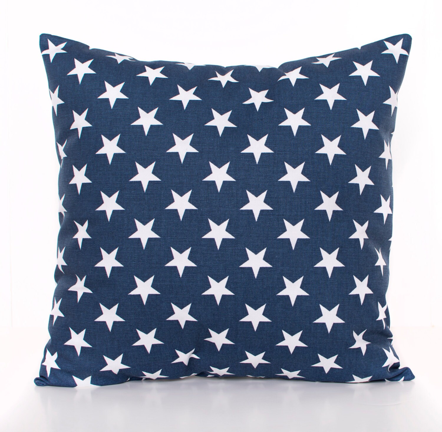 Navy Stars Pillow Cover Star Throw Pillow Patriotic White