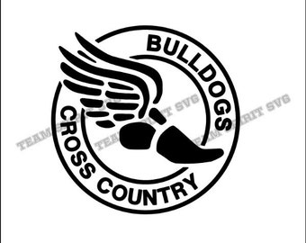 Bulldogs Cross Country Download File - SVG, DXF, EPS, Silhouette Studio, Vinyl Cutting Files, Digital Cut Files -Use with Cricut, Silhouette