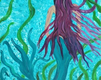Sold! Mermaid (16x20 inches) - sea creature - fantasy - sea - ocean - Florida - sea life - mermaid - underwater - home decor