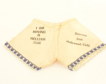 Vintage World War II Pink Satin Panties, Hollywood, CA, Family Heirloom, Gift Keepsake, 1940s Pink Bloomers, Pink Underwear, Travel Souvenir